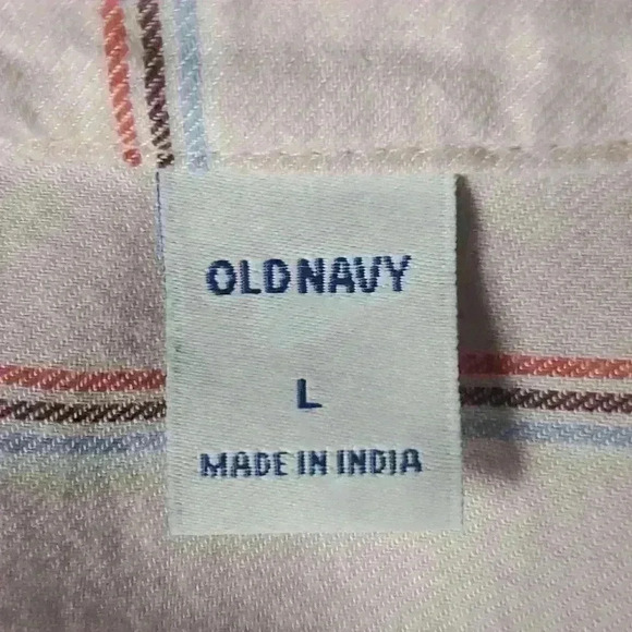 Old Navy Pink Striped Button Up Shirt *Beachy* ~Barbiecore~ sz L - Picture 8 of 12